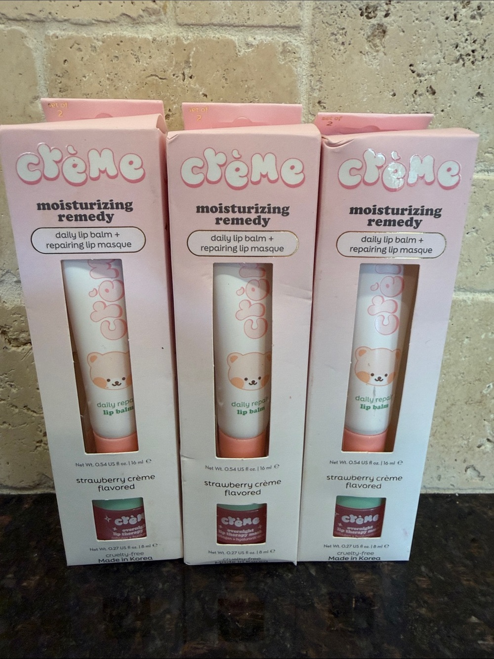 3 pack - Crème Shop Moisturizing Remedy Daily Lip Balm + Mask